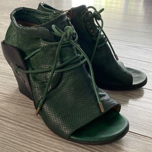 A.S.98 Green Lace Up Boots